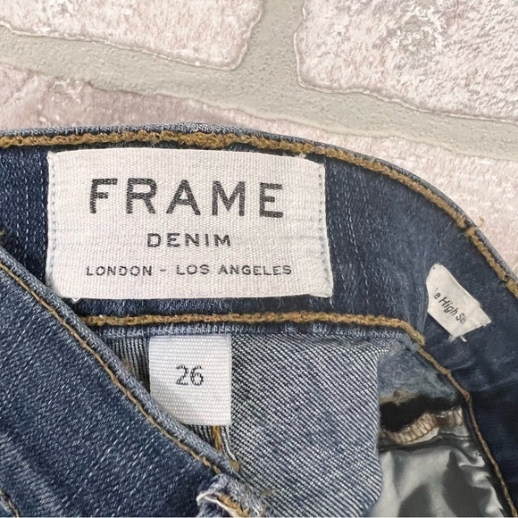 Frame Denim Le High Skinny Step Hem Jeans in Woodhaven Wash Size 26 - Picture 10 of 12